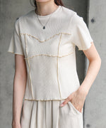 ビスチェライク配色メロウカットソー