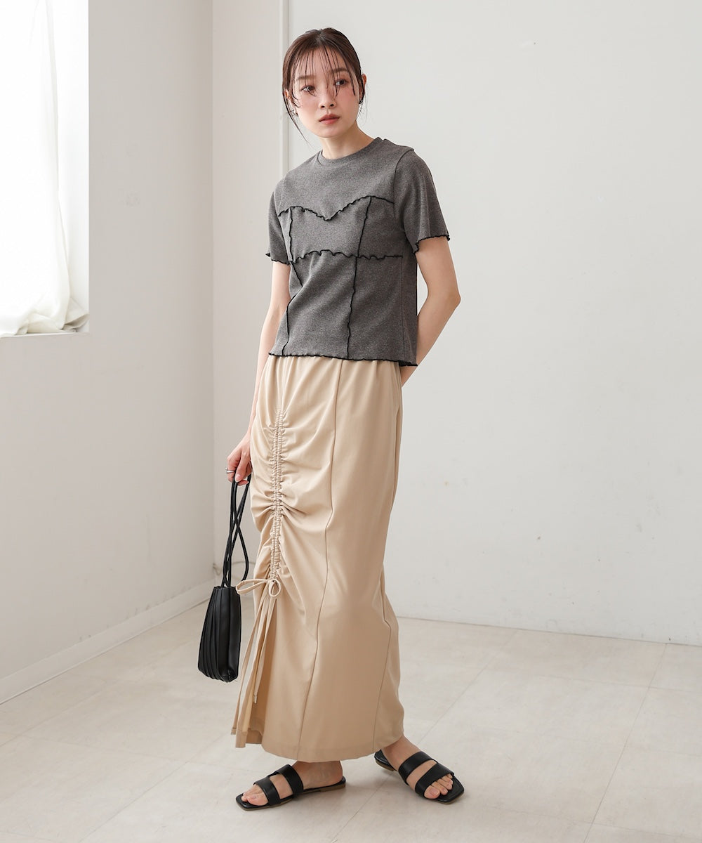 ビスチェライク配色メロウカットソー