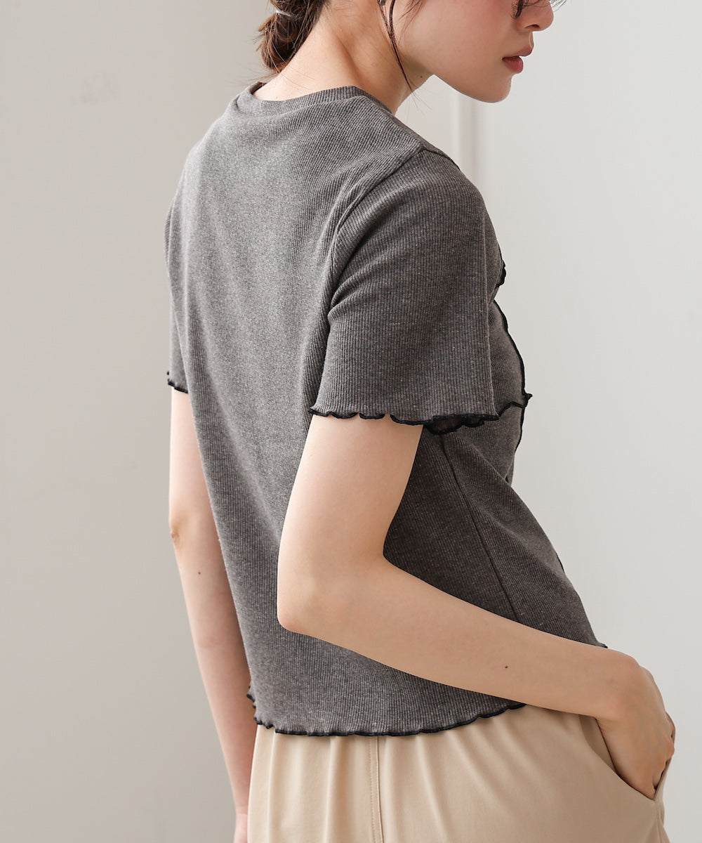 ビスチェライク配色メロウカットソー