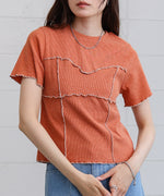 ビスチェライク配色メロウカットソー