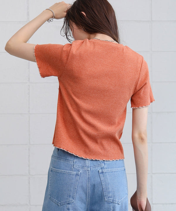 ビスチェライク配色メロウカットソー