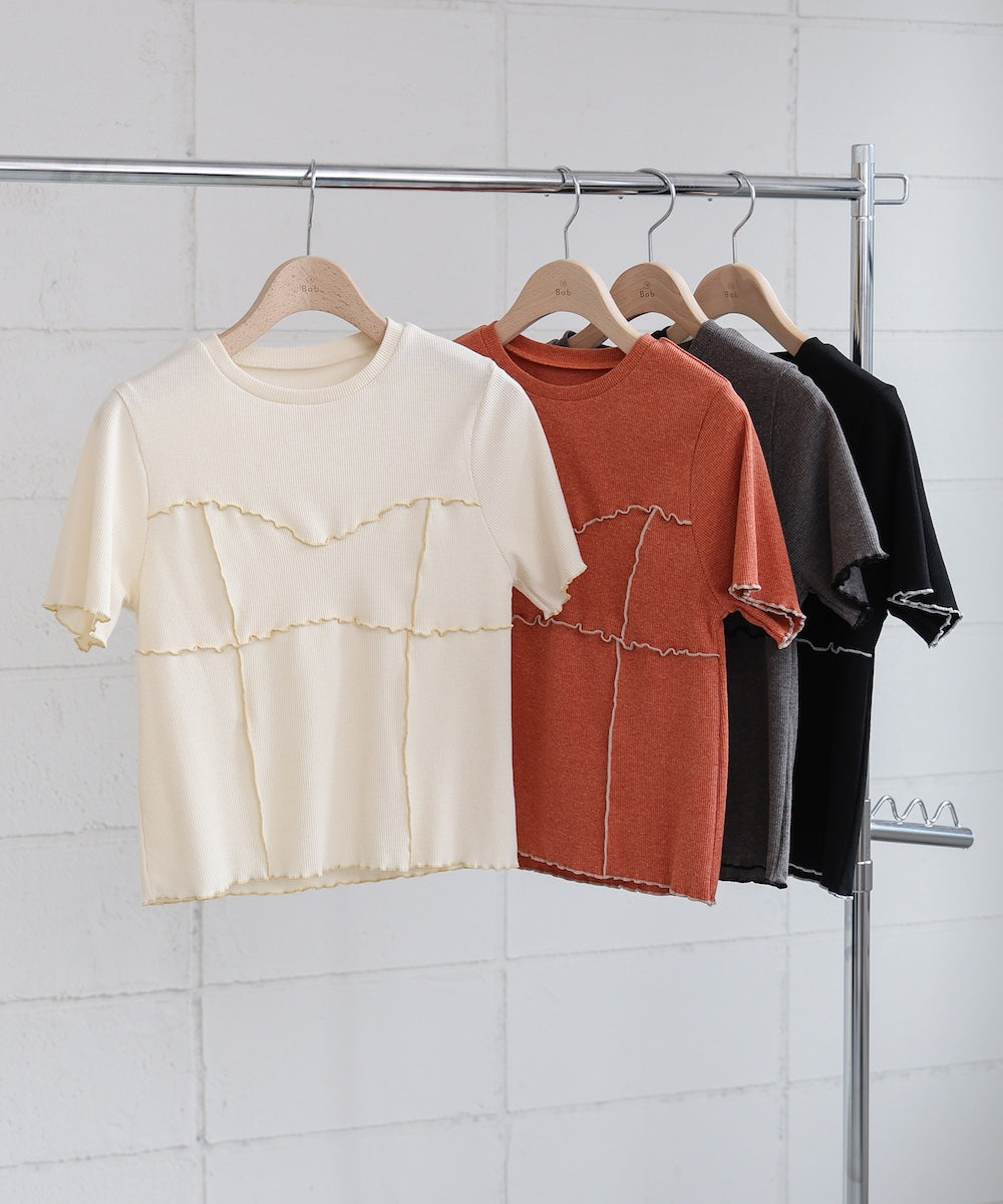 ビスチェライク配色メロウカットソー