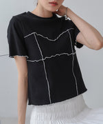 ビスチェライク配色メロウカットソー