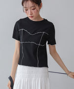 ビスチェライク配色メロウカットソー