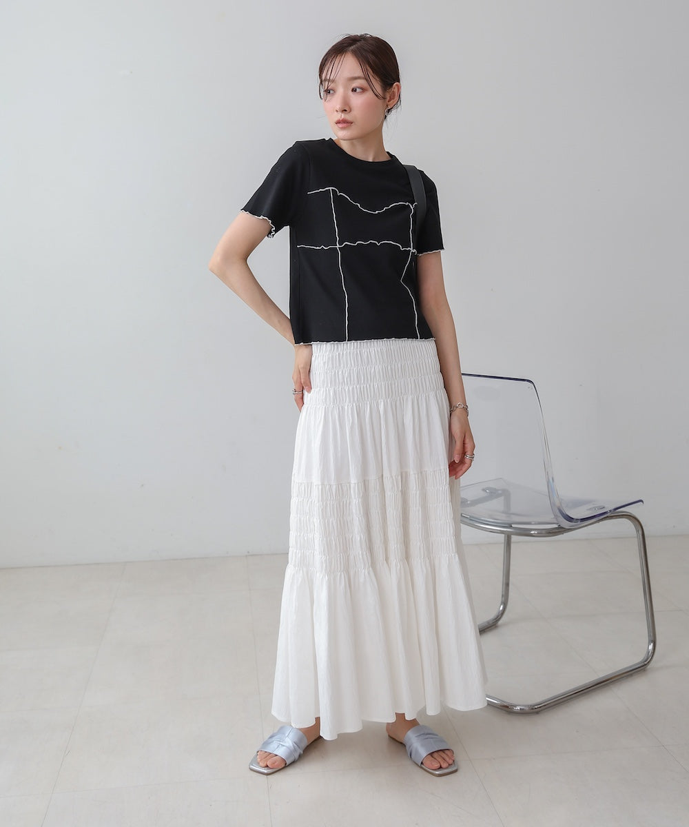 ビスチェライク配色メロウカットソー