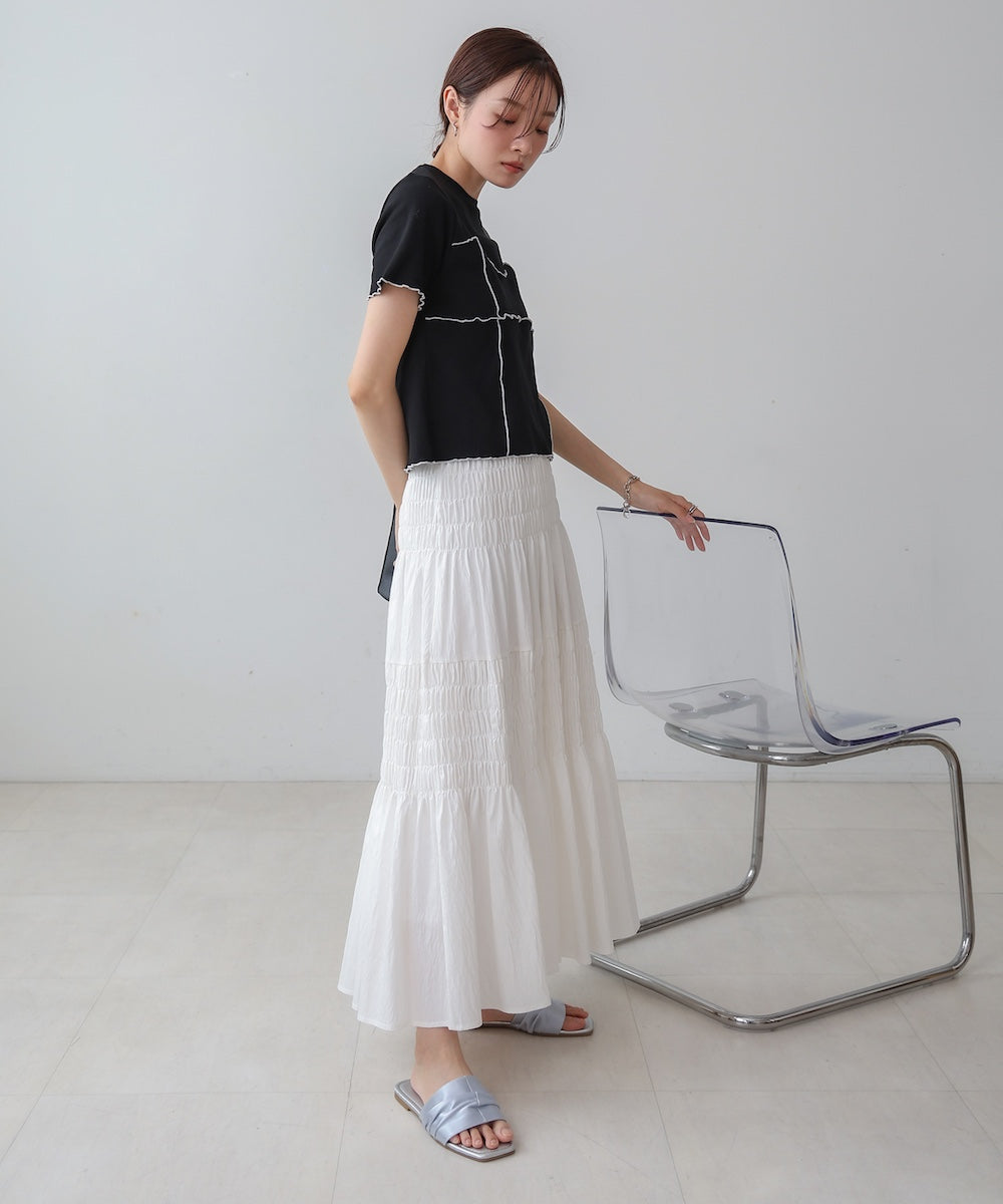 ビスチェライク配色メロウカットソー