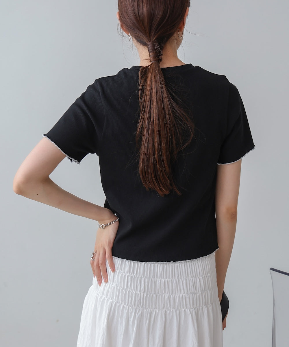 ビスチェライク配色メロウカットソー