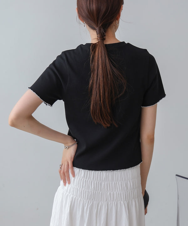 ビスチェライク配色メロウカットソー