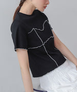 ビスチェライク配色メロウカットソー