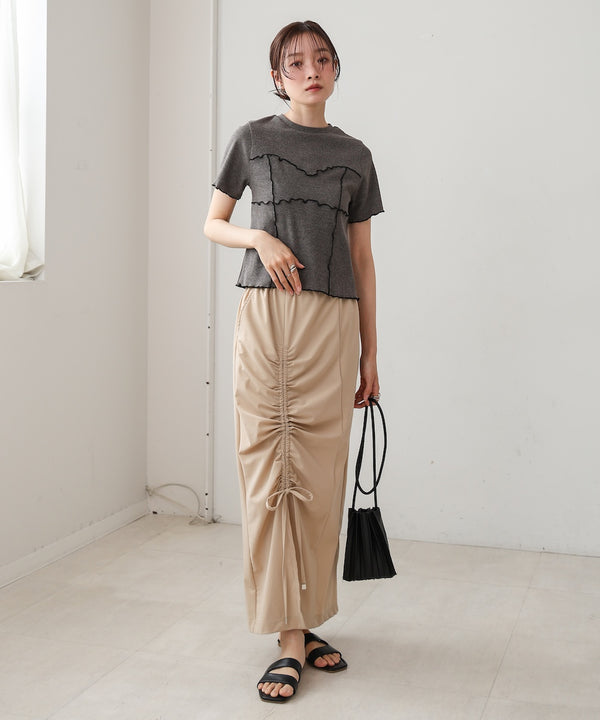 ビスチェライク配色メロウカットソー