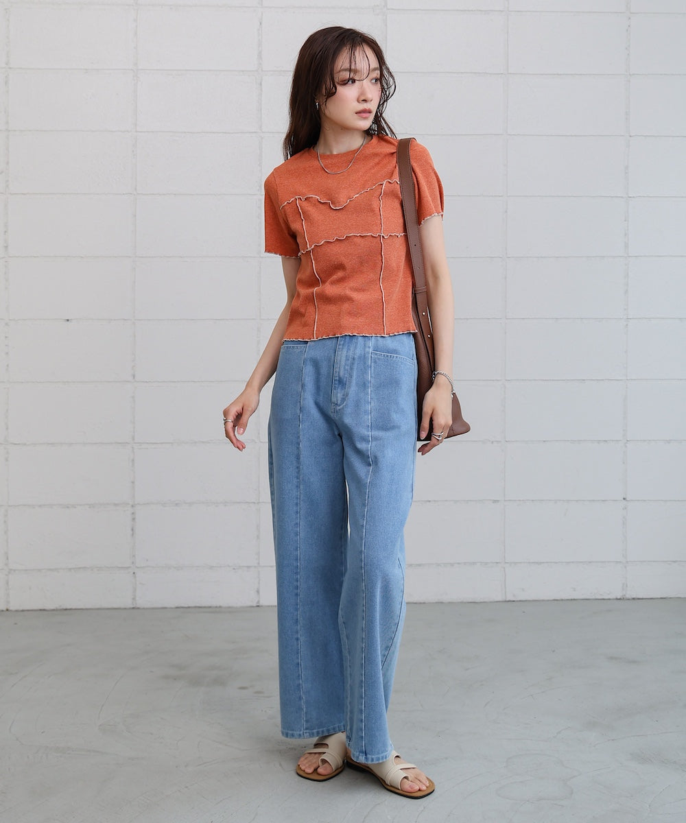 ビスチェライク配色メロウカットソー