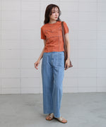 ビスチェライク配色メロウカットソー