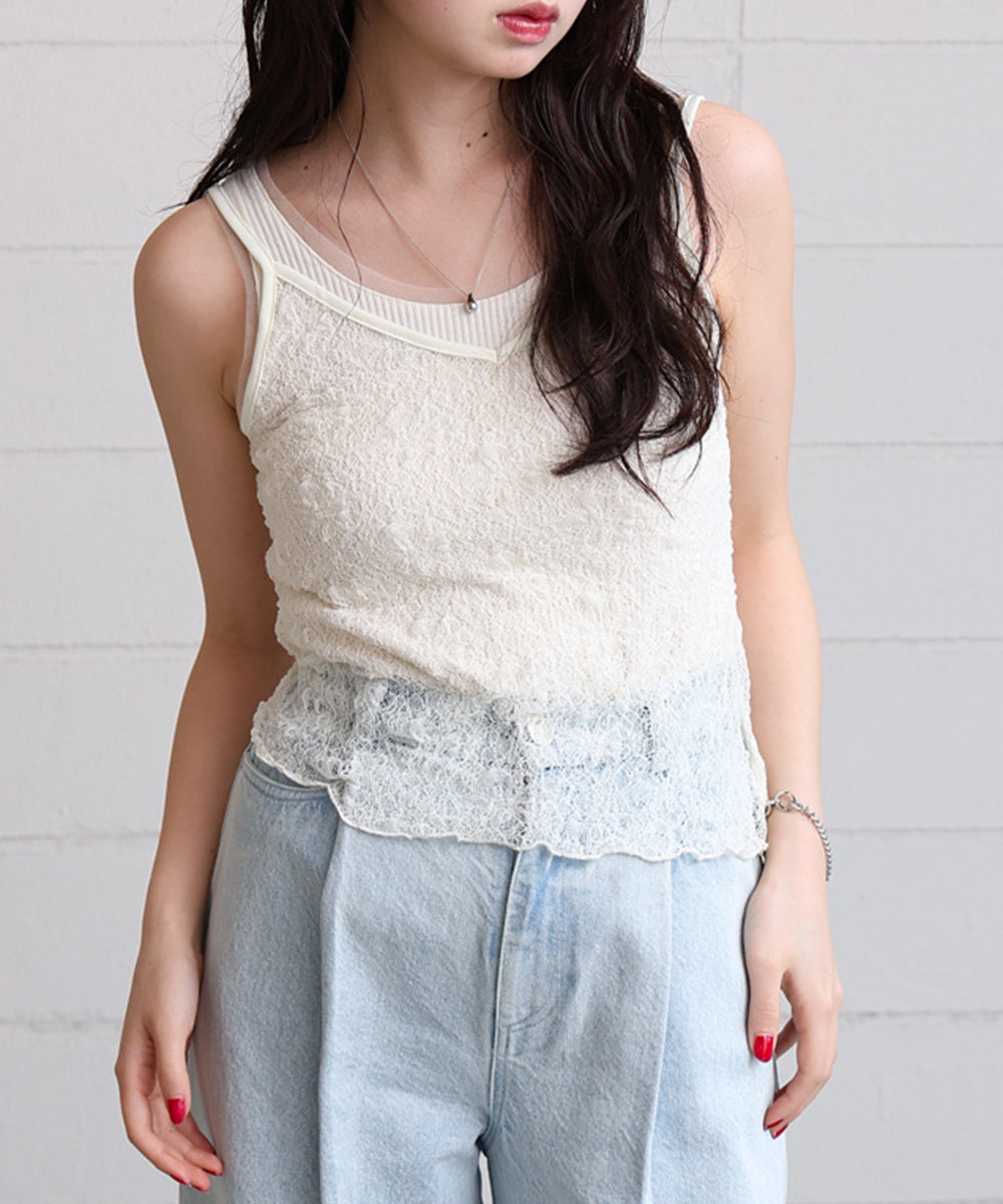 ストレッチレースキャミ