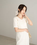 リブカットソーレイヤード風半袖ワンピース