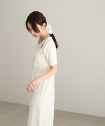 リブカットソーレイヤード風半袖ワンピース