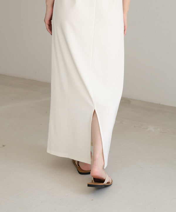 リブカットソーレイヤード風半袖ワンピース