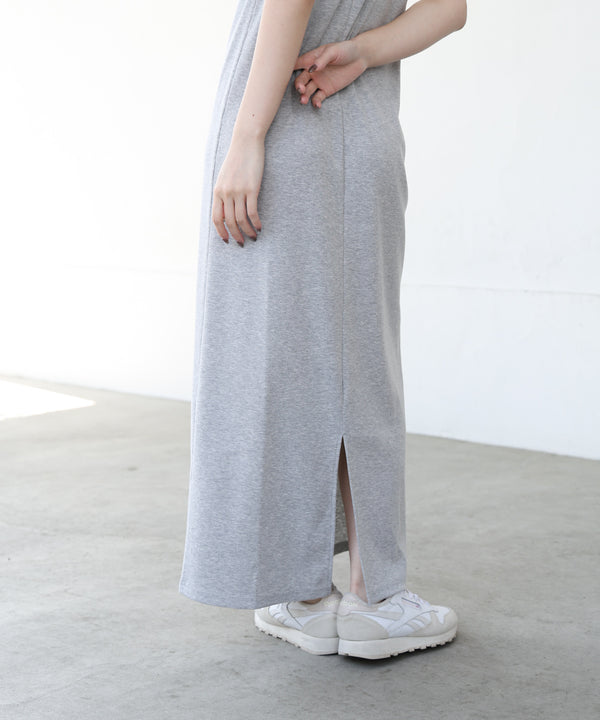 リブカットソーレイヤード風半袖ワンピース