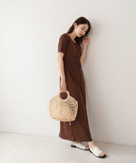 リブカットソーレイヤード風半袖ワンピース