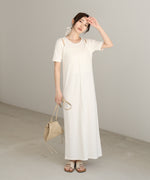 リブカットソーレイヤード風半袖ワンピース