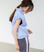 ブロード裾リボンバルーンスリーブシャツ