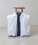 ブロード裾リボンバルーンスリーブシャツ