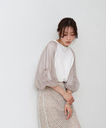 チュールバルーンスリーブシャツ