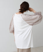 チュールバルーンスリーブシャツ