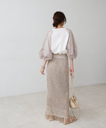 チュールバルーンスリーブシャツ