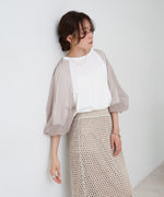 チュールバルーンスリーブシャツ