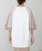 チュールバルーンスリーブシャツ