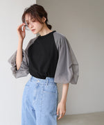 チュールバルーンスリーブシャツ