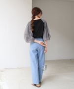 チュールバルーンスリーブシャツ