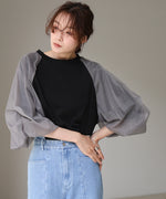 チュールバルーンスリーブシャツ