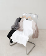 チュールバルーンスリーブシャツ