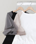 チュールバルーンスリーブシャツ