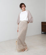 チュールバルーンスリーブシャツ