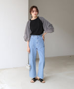 チュールバルーンスリーブシャツ