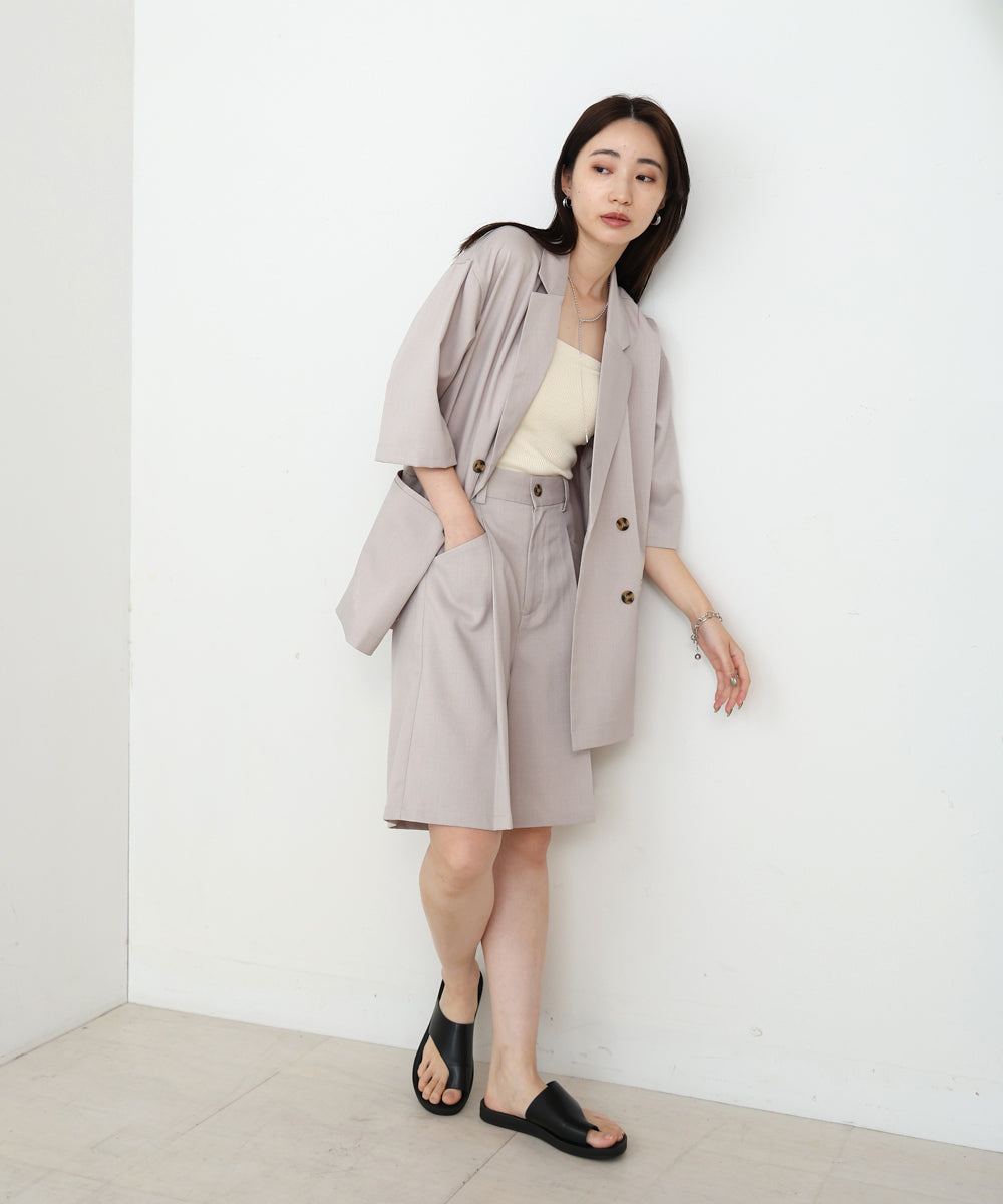 タックデザインハーフパンツ