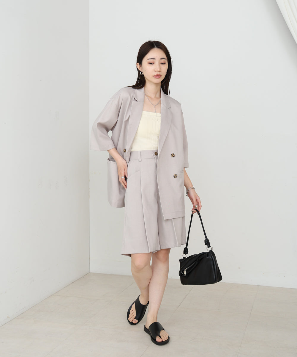 タックデザインハーフパンツ