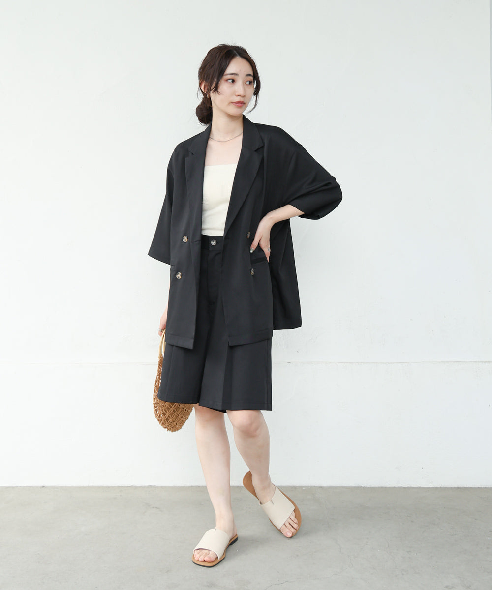 タックデザインハーフパンツ