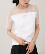 カラーメローチュールレイヤードＴシャツ
