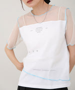 カラーメローチュールレイヤードＴシャツ