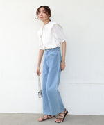 ビックカラーハーフスリーブブラウス