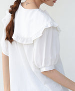 ビックカラーハーフスリーブブラウス