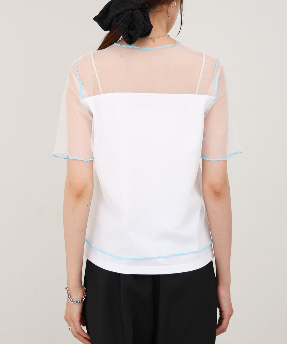 カラーメローチュールレイヤードＴシャツ
