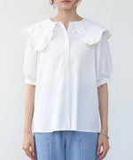 ビックカラーハーフスリーブブラウス