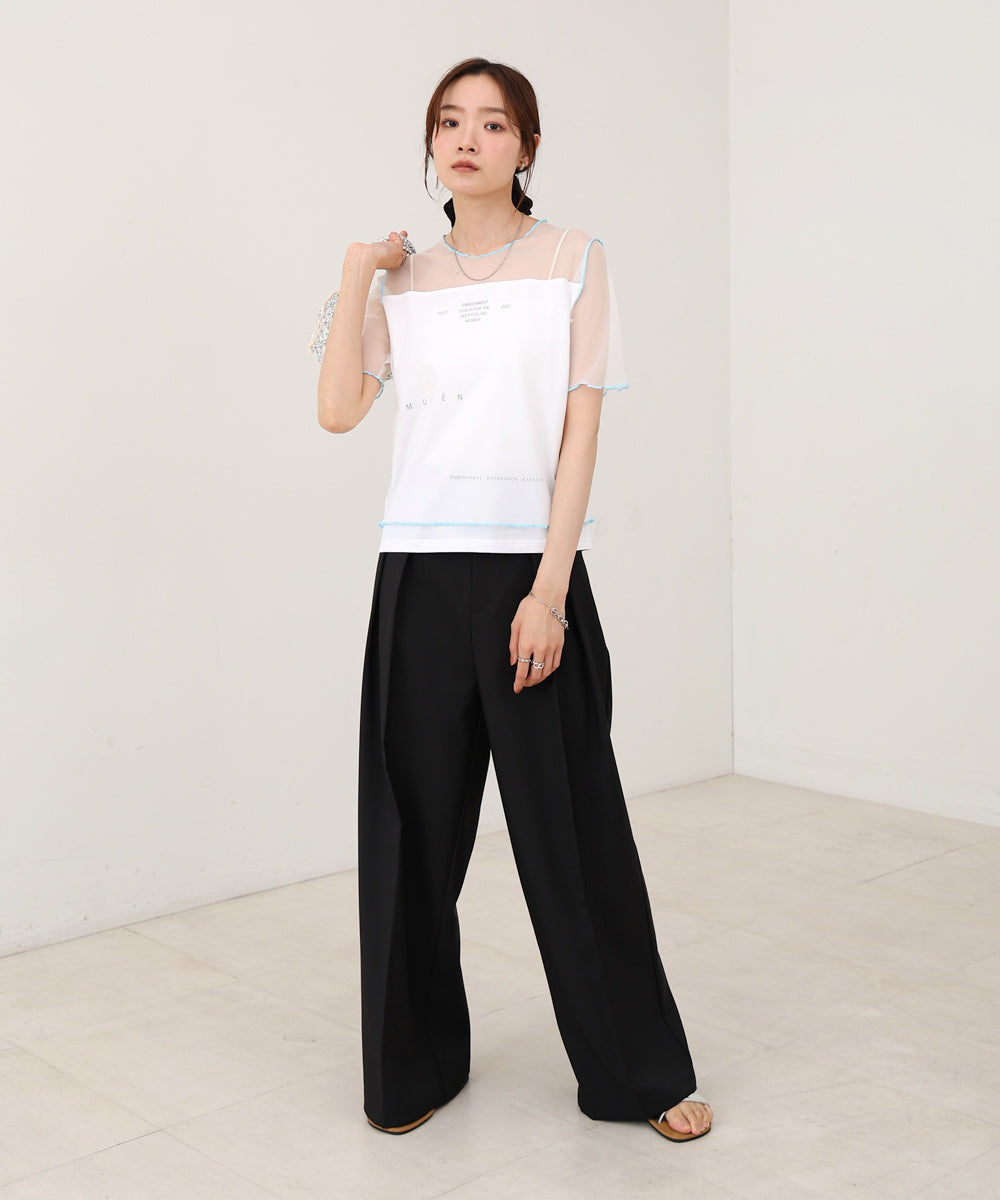 カラーメローチュールレイヤードＴシャツ
