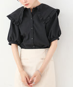 ビックカラーハーフスリーブブラウス