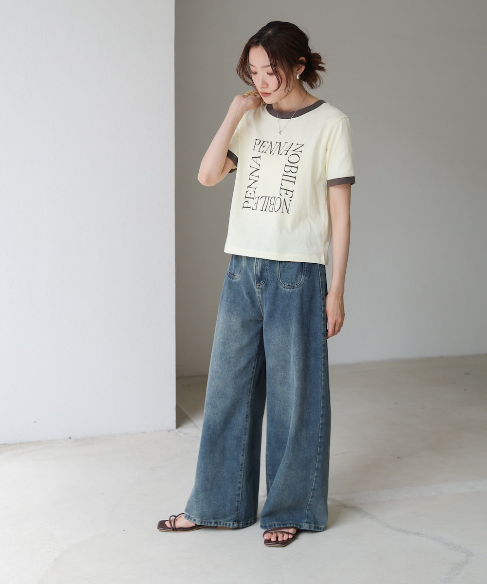 配色リンガーロゴＴシャツ