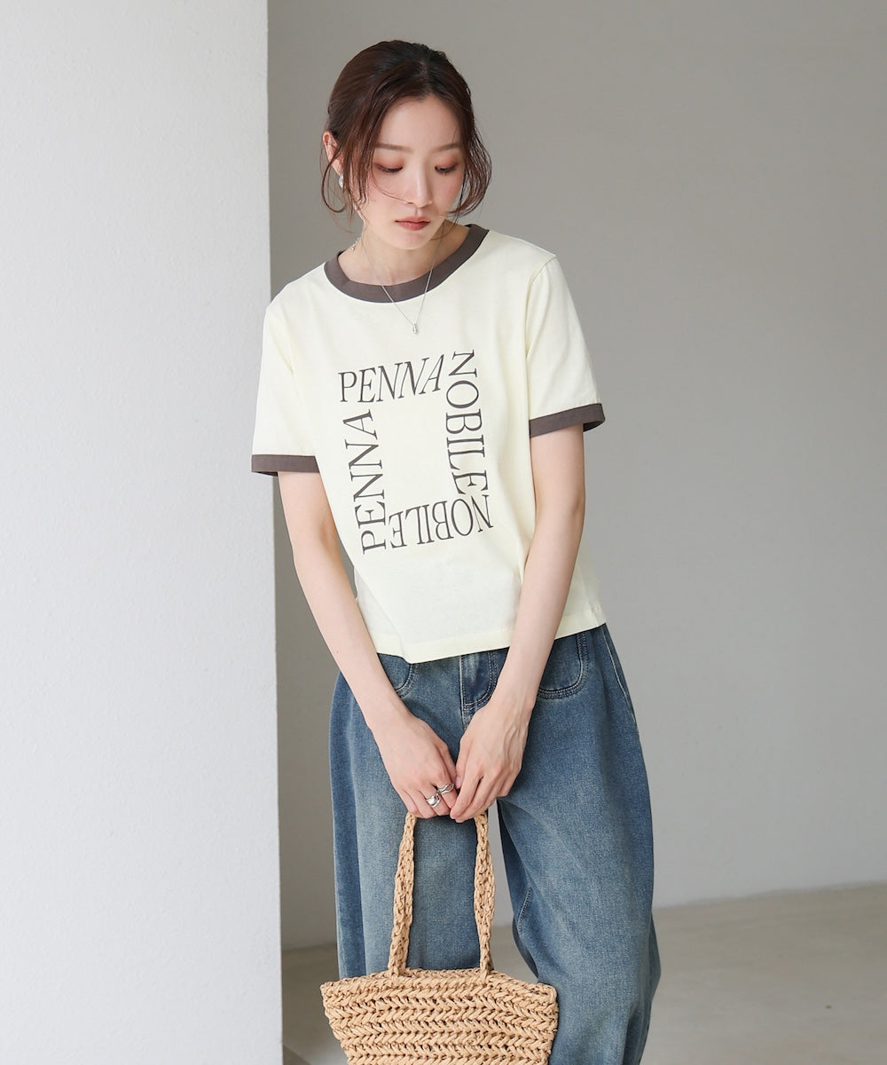 配色リンガーロゴＴシャツ